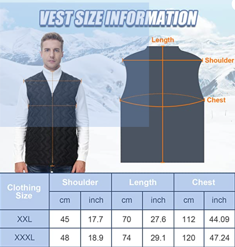 Commodum USB Smart Heated Unisex Vest XXL - Battery NOT Included (7734530670830)